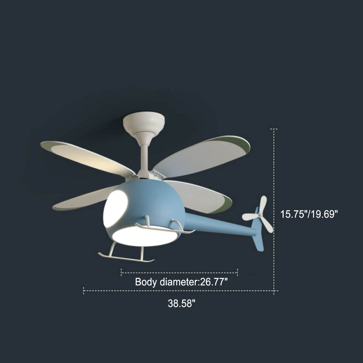 Charming Cartoon Aircraft LED Ceiling Fan Light with Downrods