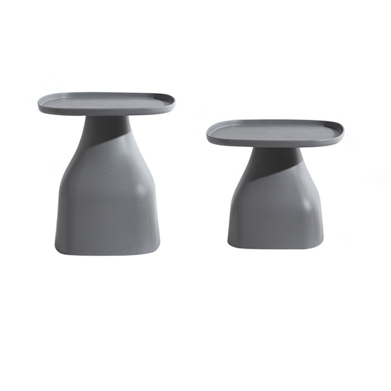 Modern Scandinavian Round Plastic Coffee Table with Sleek Column Base for Living Room