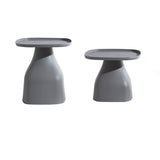 Modern Scandinavian Round Plastic Coffee Table with Sleek Column Base for Living Room