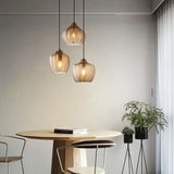 Nordic-Style Textured Wavy Glass 1-Light Barrel Pendant Light