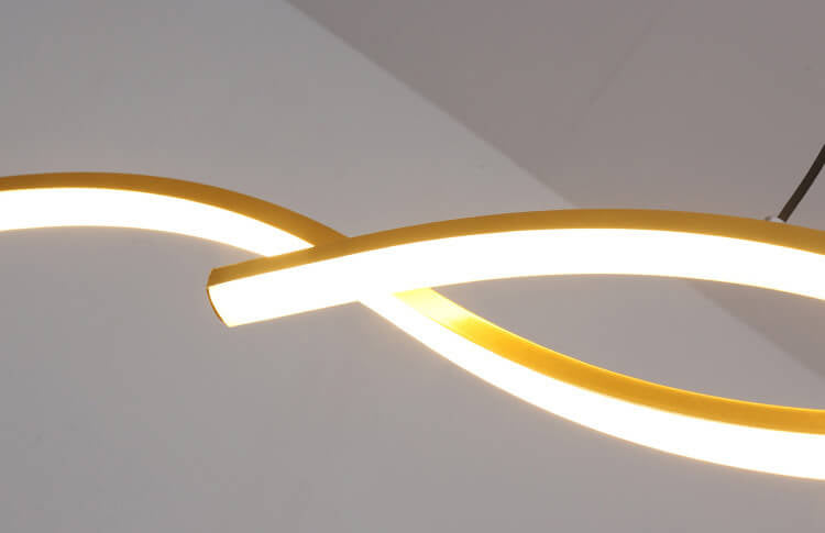 Nordic Minimalist Long-Strip Wave LED Island Light Chandelier – Sleek Modern Pendant Lighting