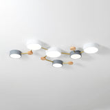 Scandinavian Minimalist Solid Wood & Iron LED Flush-Mount Light