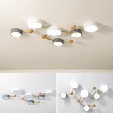 Scandinavian Minimalist Solid Wood & Iron LED Flush-Mount Light