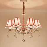 Elegant Modern Cone Iron Crystal Fabric Chandelier – 5/6/8-Light Options