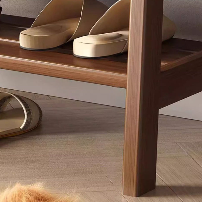 Sleek Contemporary Scandinavian Rectangular Solid-Wood Shoe Storage with 1 Shelf - Entryway Organizer
