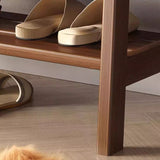 Sleek Contemporary Scandinavian Rectangular Solid-Wood Shoe Storage with 1 Shelf - Entryway Organizer