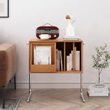 Modern Nordic Rectangular End Table – Wood & Steel, 2-Tier Living Room Accent