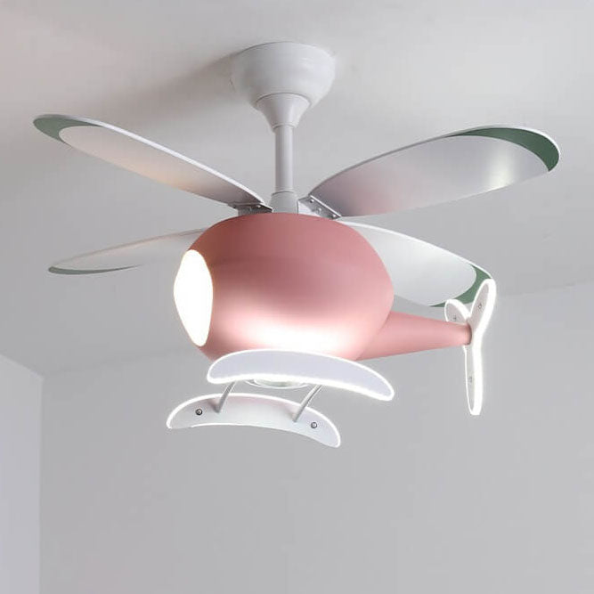 Charming Cartoon Aircraft LED Ceiling Fan Light with Downrods