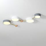 Scandinavian Minimalist Solid Wood & Iron LED Flush-Mount Light