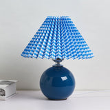 Sleek Nordic Minimalist Ceramic Pleated 1-Light Table Lamp