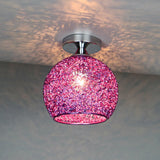 Modern Colorful 1-Light Dome Semi-Flush Ceiling Light