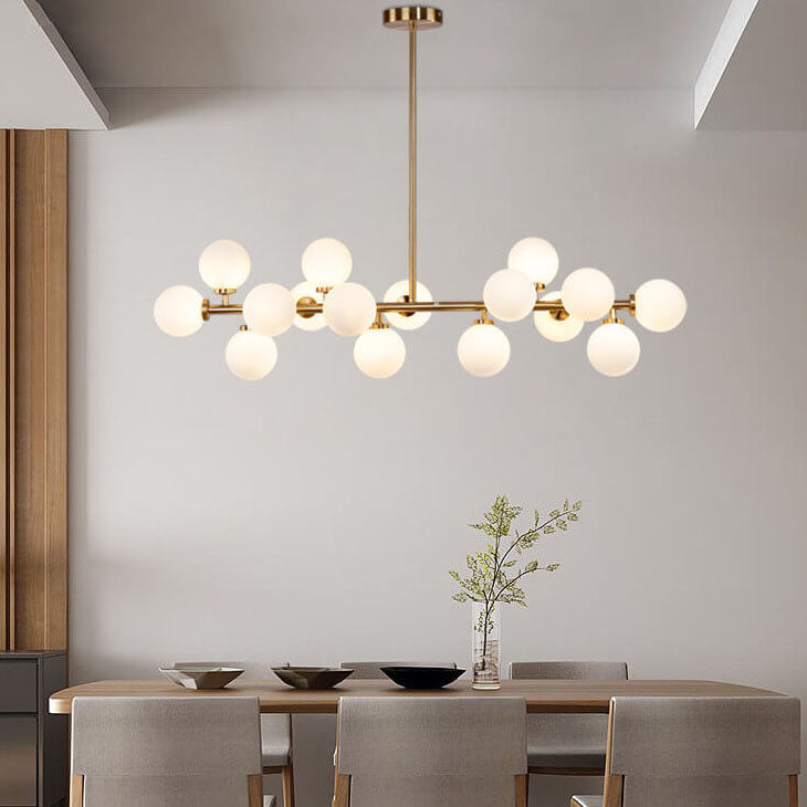 Nordic Light Luxury Glass Ball Chandelier - Magic Bean Island Light, 16-Light