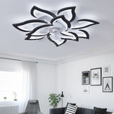 Scandinavian Modern Luxury Flower LED Flush Mount Ceiling Fan Light (Iron & Acrylic)