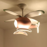 Charming Cartoon Aircraft LED Ceiling Fan Light with Downrods