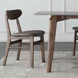Nordic Contemporary Rectangular Ash Wood Slab Dining Table & Chairs Set - Seats 4-6