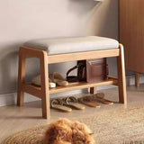 Sleek Contemporary Scandinavian Rectangular Solid-Wood Shoe Storage with 1 Shelf - Entryway Organizer