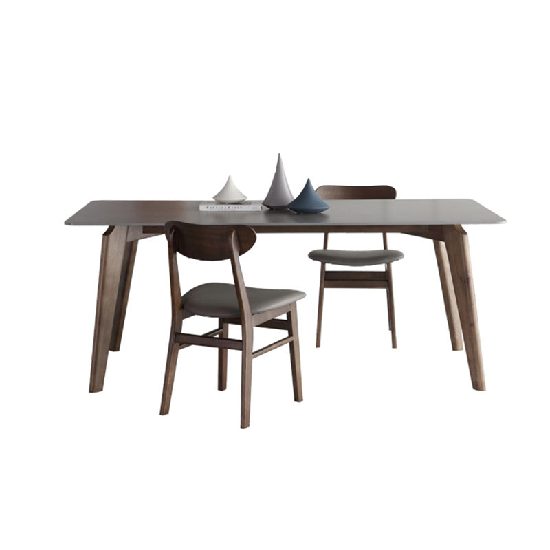 Nordic Contemporary Rectangular Ash Wood Slab Dining Table & Chairs Set - Seats 4-6