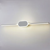 Sleek Modern Minimalist Long-Strip Oval-Base Vanity LED Wall Sconce Lamp