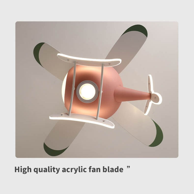 Charming Cartoon Aircraft LED Ceiling Fan Light with Downrods