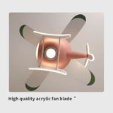 Charming Cartoon Aircraft LED Ceiling Fan Light with Downrods