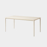 Modern Minimalist Rectangular Rock-Slab Aluminum Alloy Dining Table & Chair Set for 4