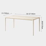 Modern Minimalist Rectangular Rock-Slab Aluminum Alloy Dining Table & Chair Set for 4