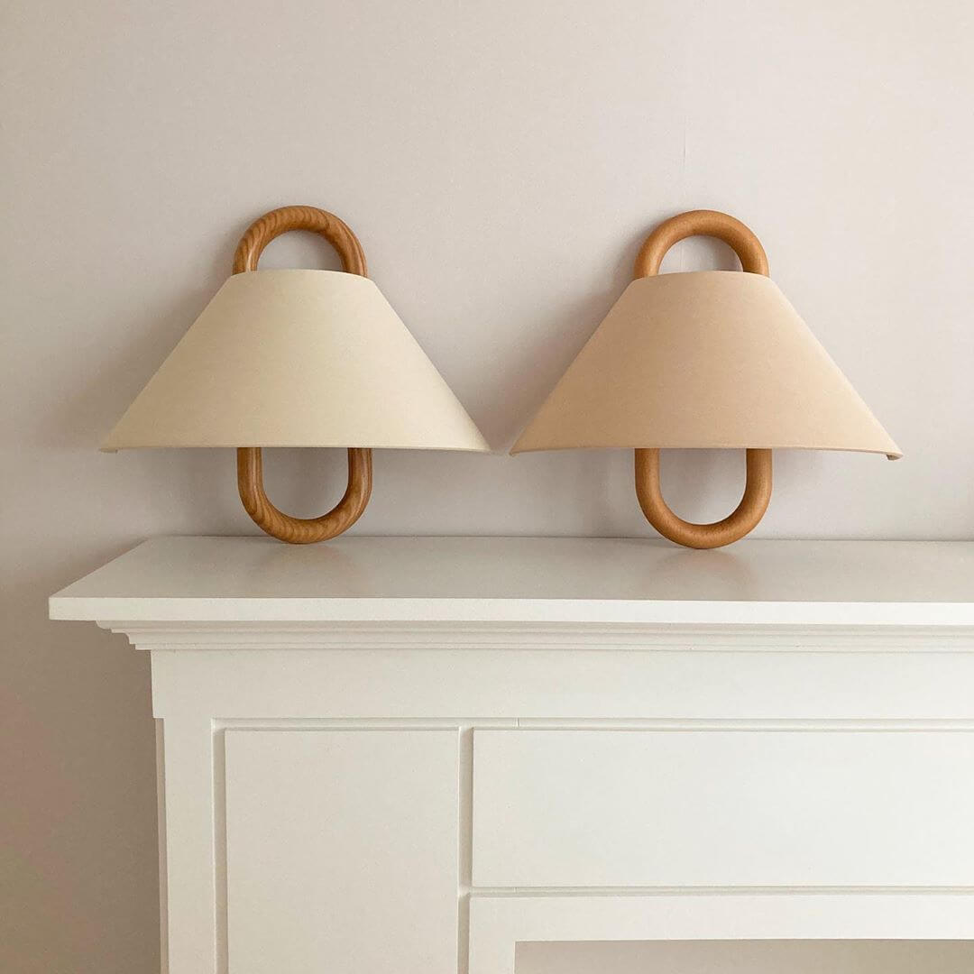 Sleek Contemporary Solid Wood Pleated Semi-Circle 1-Light Wall Sconce Lamp