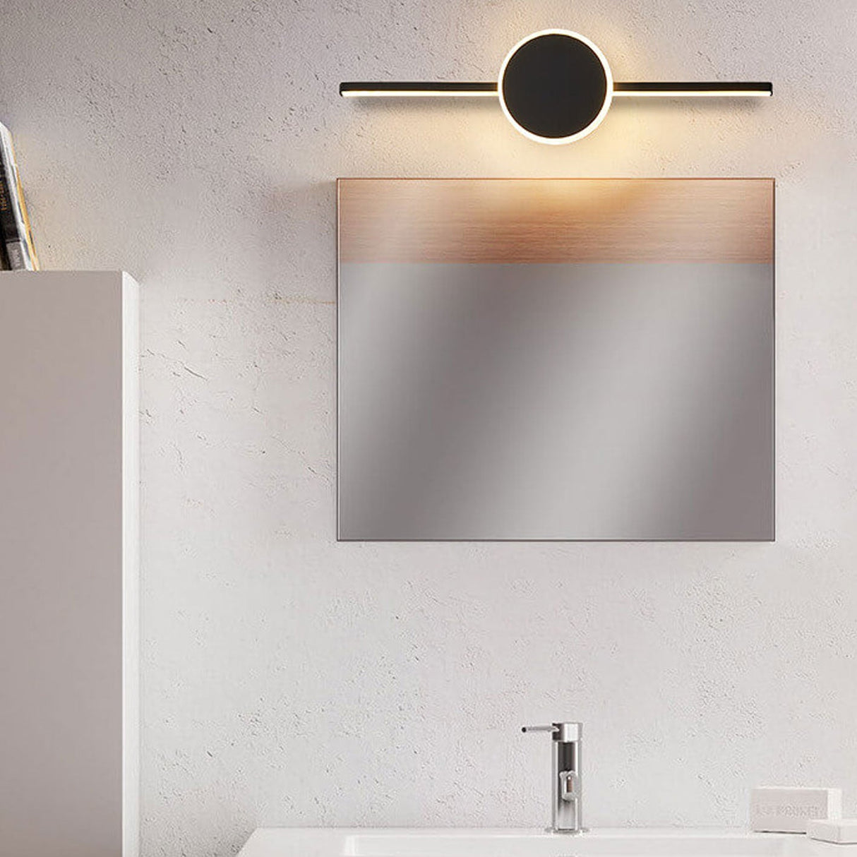 Nordic Minimalist Long-Disc LED Vanity Light Wall Sconce – Modern, Energy-Efficient Illumination