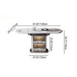 Nordic Contemporary Elliptical Wood-Glass Dining Table with 4-Chair Set