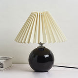 Sleek Nordic Minimalist Ceramic Pleated 1-Light Table Lamp
