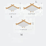 Modern Solid Wood Square LED Flush-Mount Ceiling Light – Tatami-Style Japanese Design