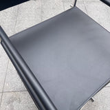 Modern Minimalist Square Cross Faux Saddle Leather Stainless Steel Dining Chair Backrest Armrest For Dining Room