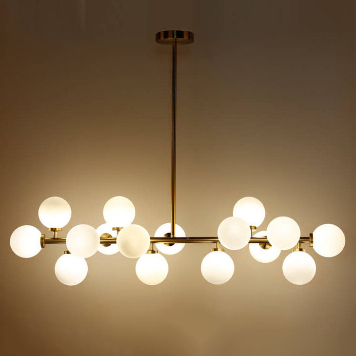 Nordic Light Luxury Glass Ball Chandelier - Magic Bean Island Light, 16-Light