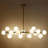 Nordic Light Luxury Glass Ball Chandelier - Magic Bean Island Light, 16-Light