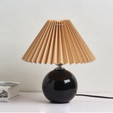 Sleek Nordic Minimalist Ceramic Pleated 1-Light Table Lamp