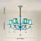 Elegant Modern Cone Iron Crystal Fabric Chandelier – 5/6/8-Light Options