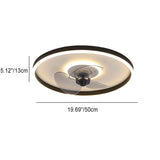 Nordic Minimalist Round Hidden-LED Flush-Mount Ceiling Fan Light