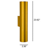 Sleek Aluminum 2-Light Cylindrical Wall Sconce Lamp