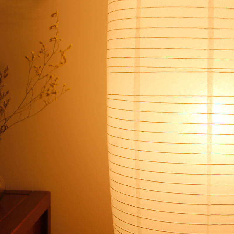 Nordic Minimalist Rice Paper Column Floor Lamp, 2-Light Standing Lamp