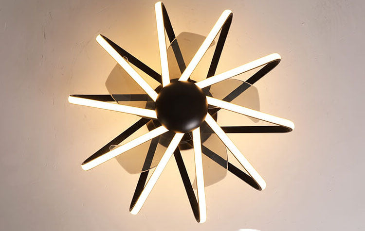 Nordic Cage-Style LED Ceiling Fan Light, Semi-Flush Mount Fixture