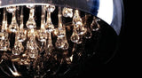 Elegant Modern Glass Shade 6-Light Crystal Hanging Chandelier