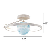 Sleek Modern Space Planet Globe LED Ceiling Light - Semi-Flush Mount