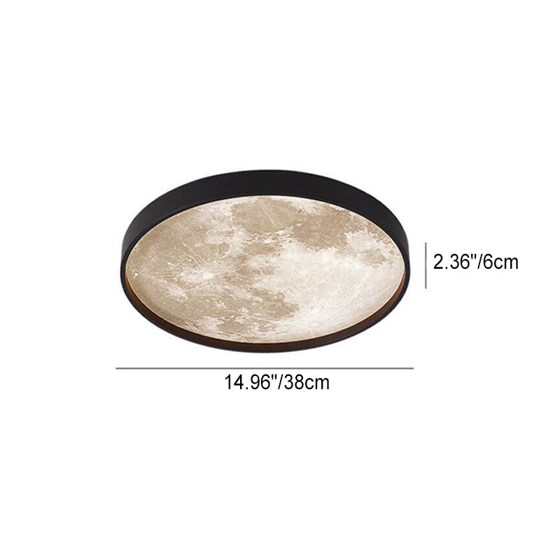 Nordic Moon Round LED Flush Mount Ceiling Light — Creative Minimalist Design with Soft Ambient Glow