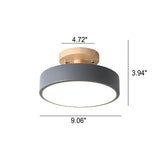 Nordic Round Log LED Ceiling Light - Semi-Flush Mount, Modern Nordic Design