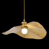 Modern Golden Bronze Lotus-Leaf 1-Light Pendant Light