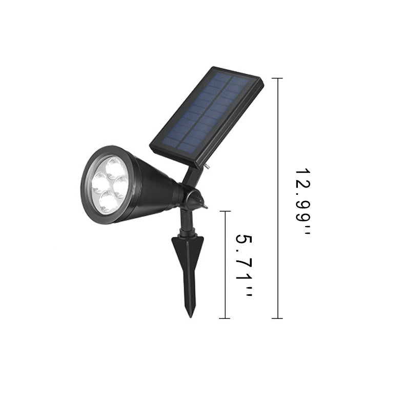 Sleek Modern Solar-Powered Waterproof Conical LED Spotlight — Outdoor Floor Plug Light