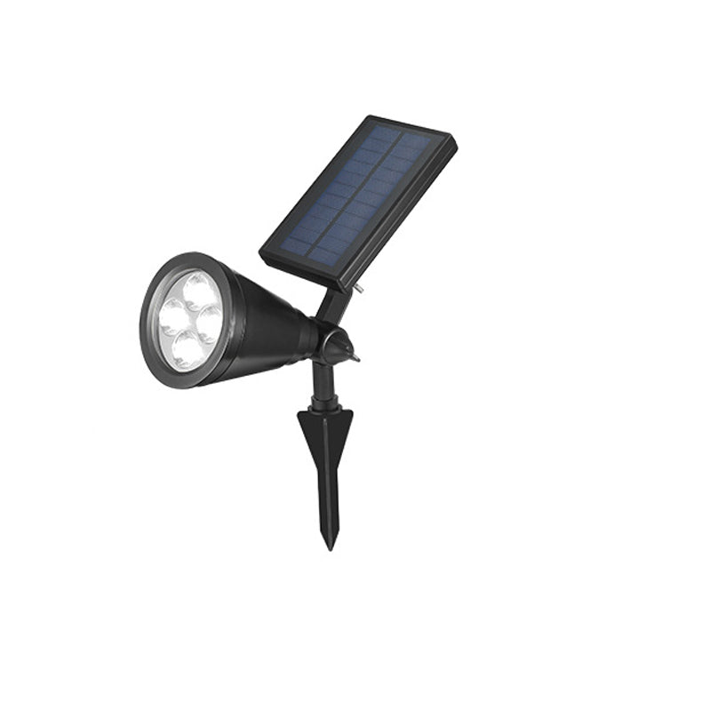 Sleek Modern Solar-Powered Waterproof Conical LED Spotlight — Outdoor Floor Plug Light