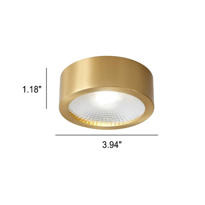 Nordic Light Luxury All-Copper Ultra-Thin LED Flush-Mount Ceiling Light