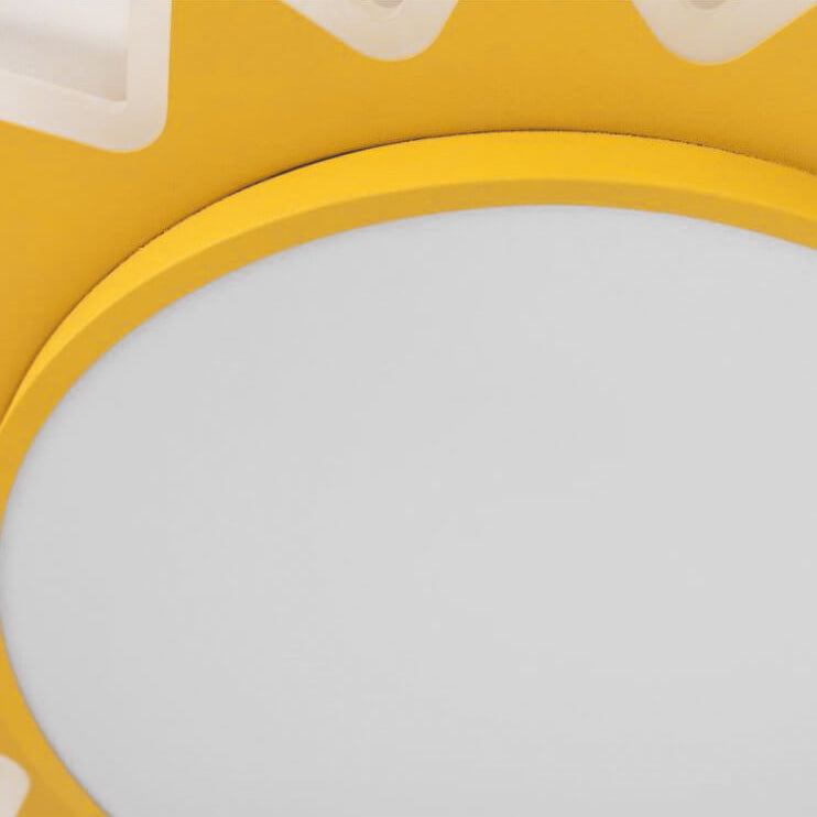 Whimsical Cartoon Sun LED Flush-Mount Ceiling Light