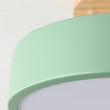 Nordic Round Log LED Ceiling Light - Semi-Flush Mount, Modern Nordic Design